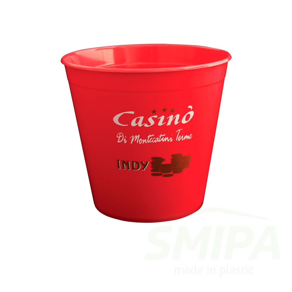 Vasetto tronco conico 750 ml PP colore rosso 2088